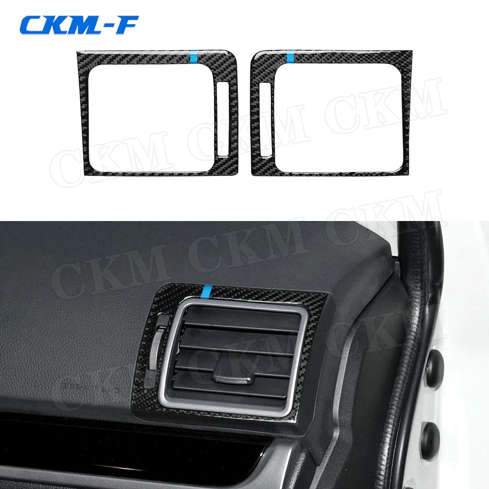 

Carbon Fiber Interior Trim AC Outlet Moulding Trim Instrument Air Vent Frame Cover Stickers For Subaru Forester 2016-2018