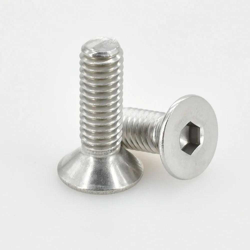 M2 M2.5 M3 M4 M5 M6 M8 M10 DIN7991 Hex Socket Screw 304 Stainless Steel Grade 10.9 Carbon Steel Countersunk Machine Bolt Screws