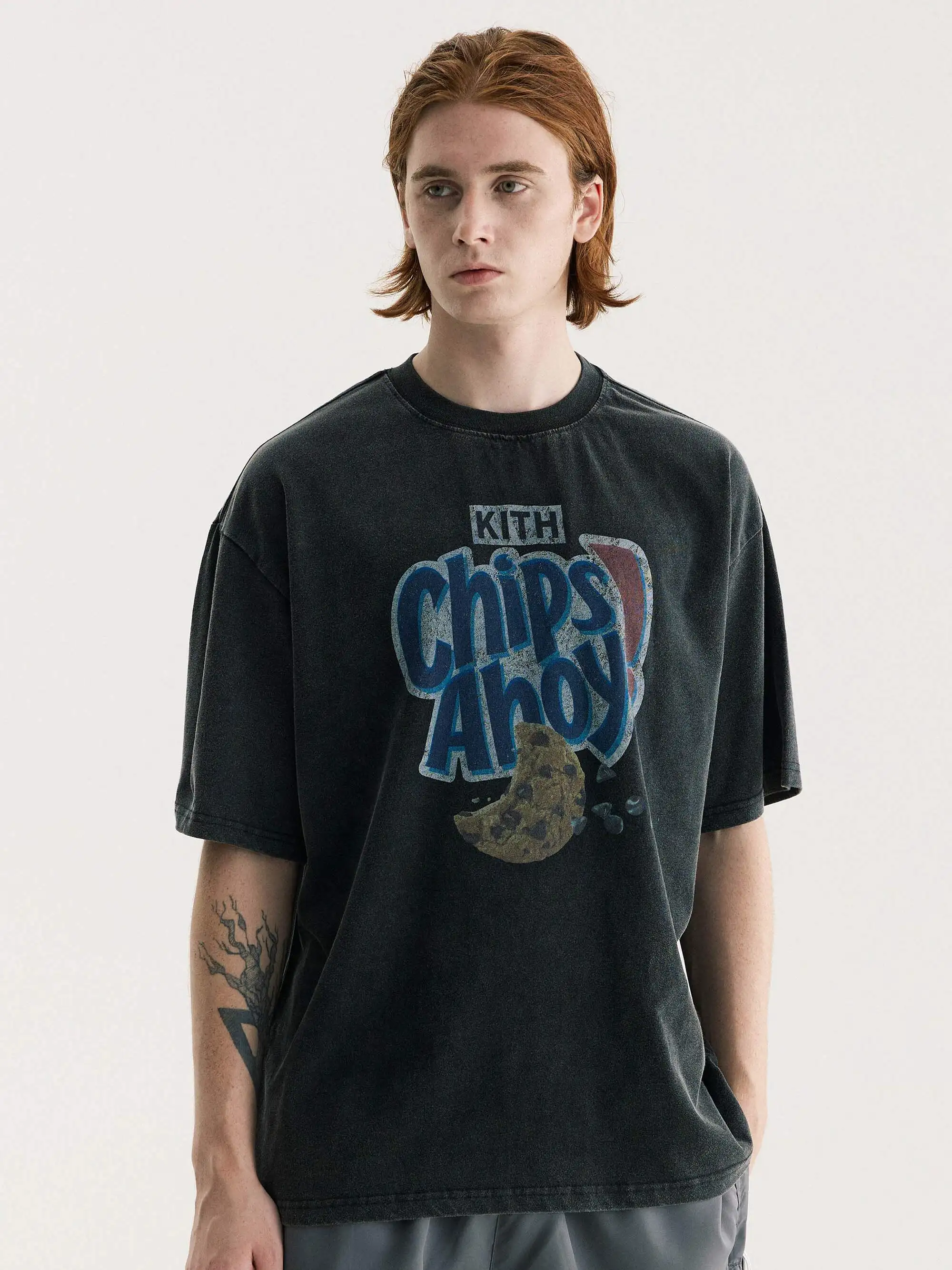 

KITH BOX Print round Neck Short Sleeve T-Shirt Unisex Fun Drop Shoulder Cotton Top for Youth Summer Casual Wear