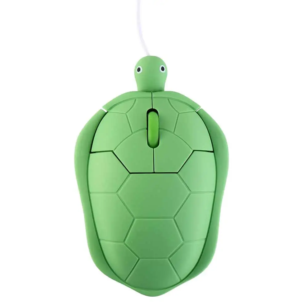 1200DPI Green Turtle Wired Mouse Green Turtle Shape 3.6inch Button Turtle Wired Mouse 3.6 Feet Cable Creative