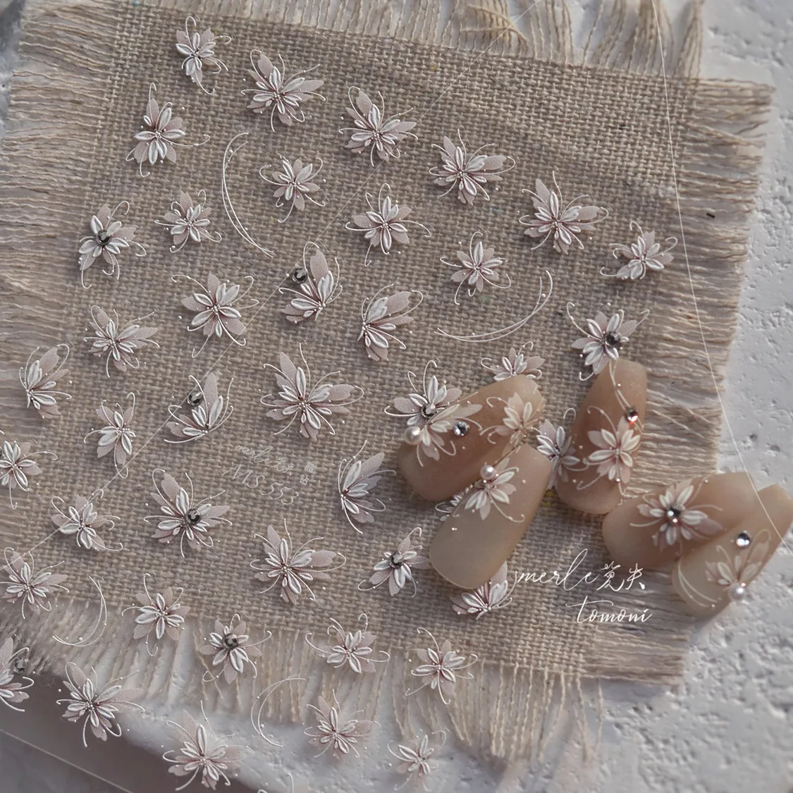 رائعة ثلاثية الأبعاد الزهور فراشة مسمار الفن ملصقات 5D كريستال الماس ملصقات بمادة لاصقة ذاتية للأظافر DIY بها بنفسك مانيكير الديكور الشارات