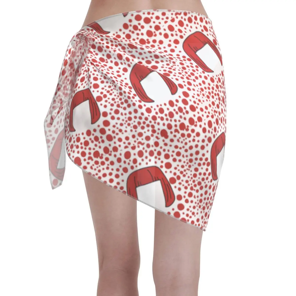Personalizzato per costumi da bagno Yayoi Kusama Donna Sarongs corti Beach Wrap Beach Bikini Wrap Estetico Polka Sarongs Costume da bagno Cover up