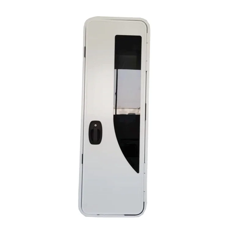 RV Entrance Door, 600x1810mm Aluminum Alloy Caravan Passenger Door, with Pleated Screen, Privacy Glass, for Motorhome Trailer