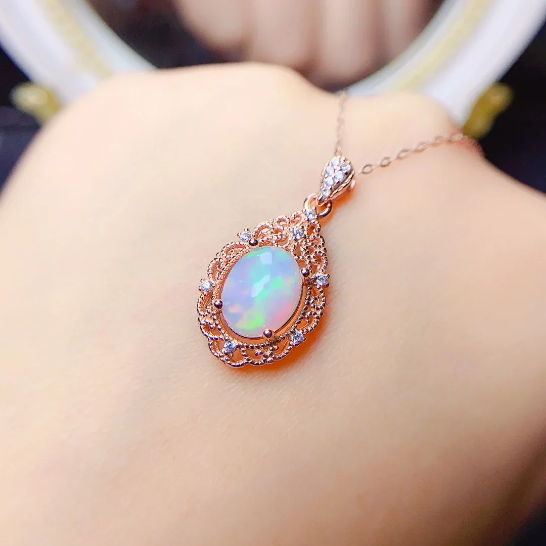 

Pendant 925 Sterling Silver Opal Women's Fire Color Super Good Free Shipping Jewelry Certified Jewelry Women's Gem Boutique