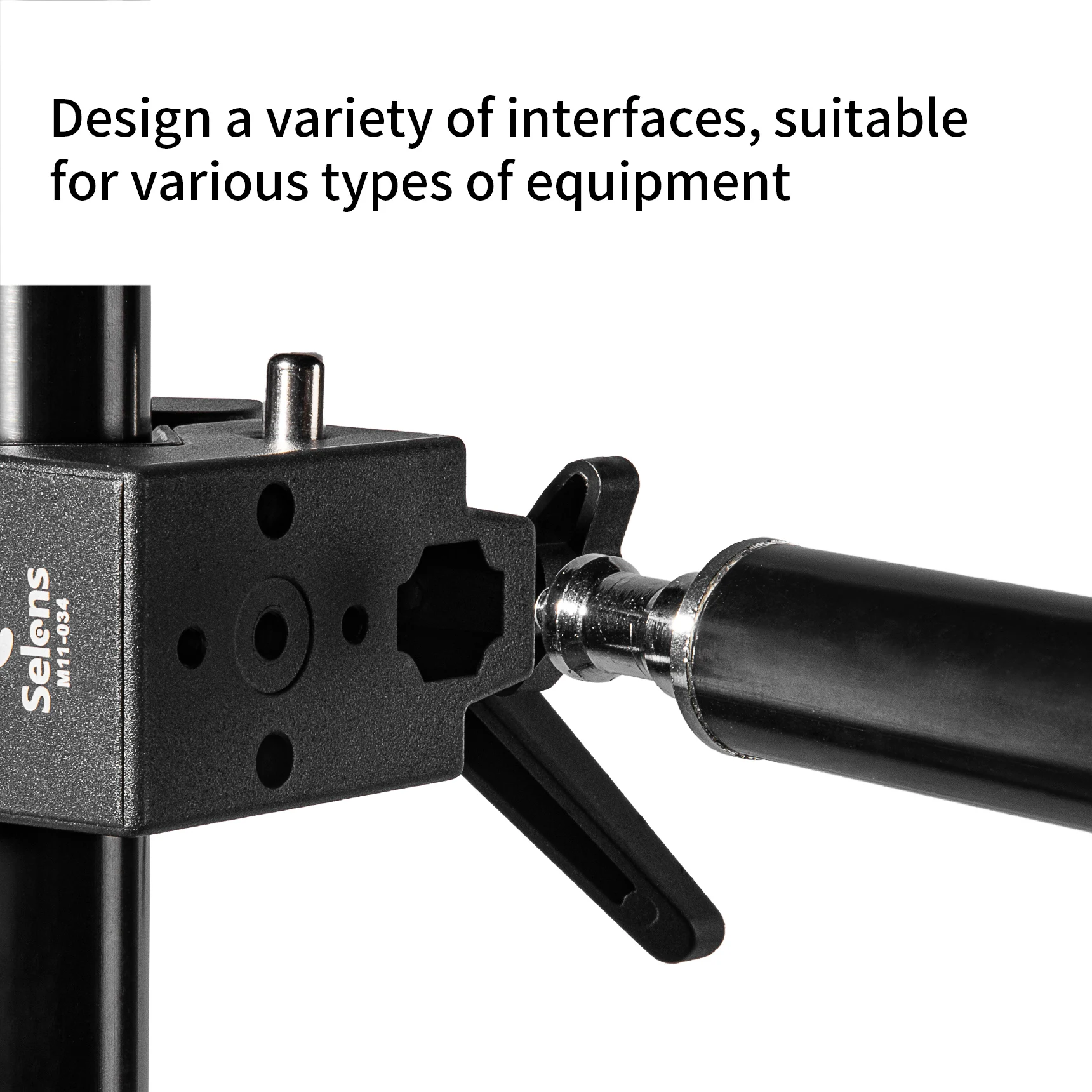Selens Heavy-Duty Super Clamp for Studio Light Stands &Poles Optional Extension Arm,Hex Baby Pin,Double Hex Stud,J Hook,Plate view 5
