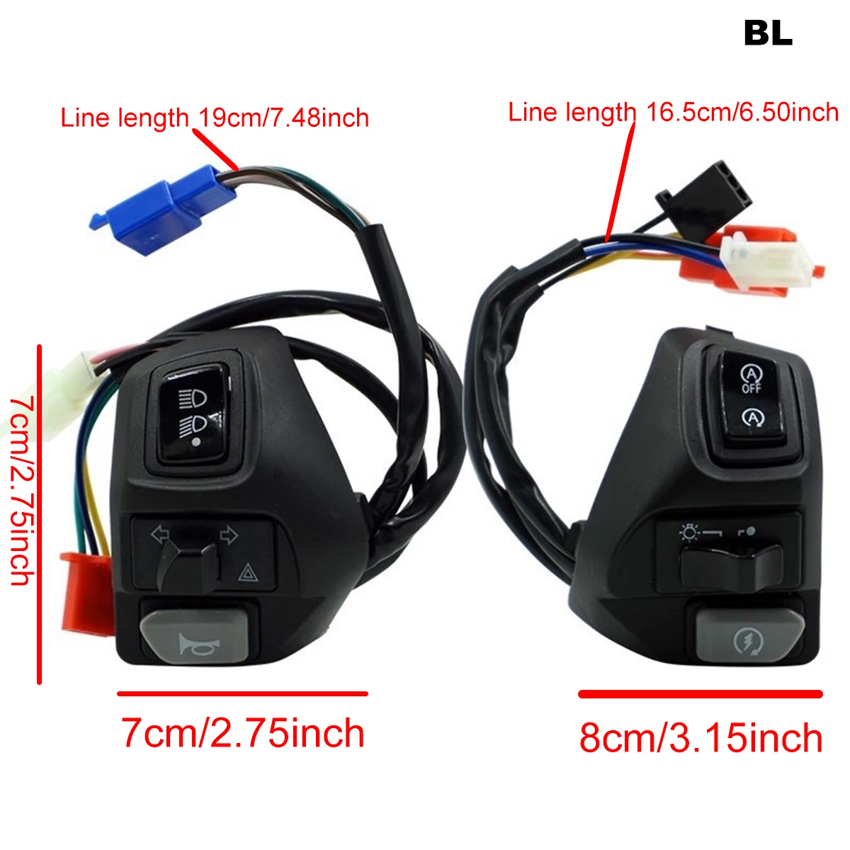 Universal Motorcycle Handlebar Flameout Switch Domino switch Honey well switch(Left +Right/set)OR(LEFT SIDE ONLY)(Right SIDE ONL