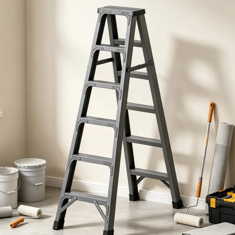 Aluminum Alloy Step Ladder With Anti Slip Treads Reinforced Legs For Home Garden Workshop Safe Climbing Tool Solution