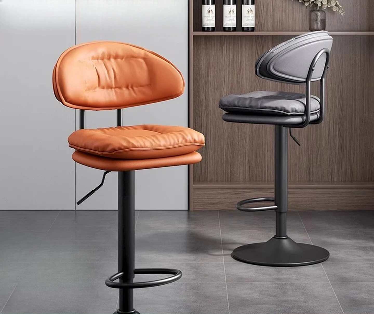 

Bar Chair High Stool Bar Chair, Backrest Chair Lifting Rotating Round Stool, Anti-static Stool Light Luxury High-end Household