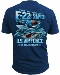 Cool Design U.S. Air Force F-22 Raptor Stealth Fighter T-Shirt. Summer Cotton Short Sleeve O-Neck Mens T Shirt