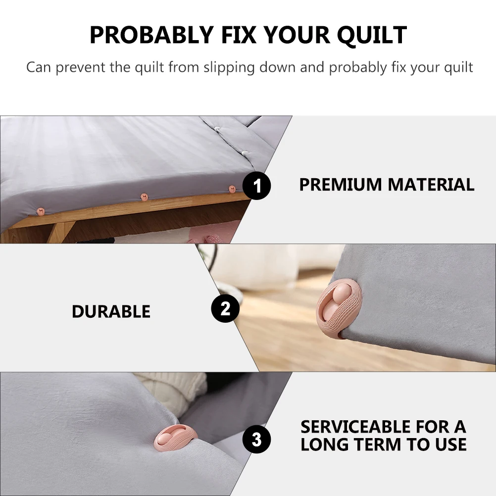 

6pcs Cover Fixators Bed Sheet Fixing Clamps Anti-Slip Fasteners Quilt Fixing Clips Practical Home Use Comforter Locking
