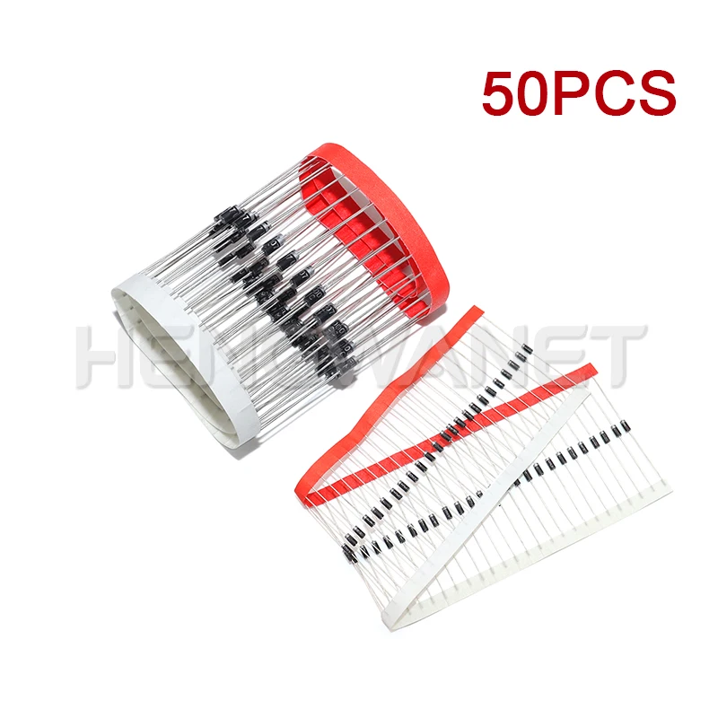 50PCS 1N5817 1N5819 1N5399 1N4937 1N4004 1N4001 1N4007 UF4007 HER107 FR207 FR157 FR107 RL207 DO-41 Schottky Rectifier Diode