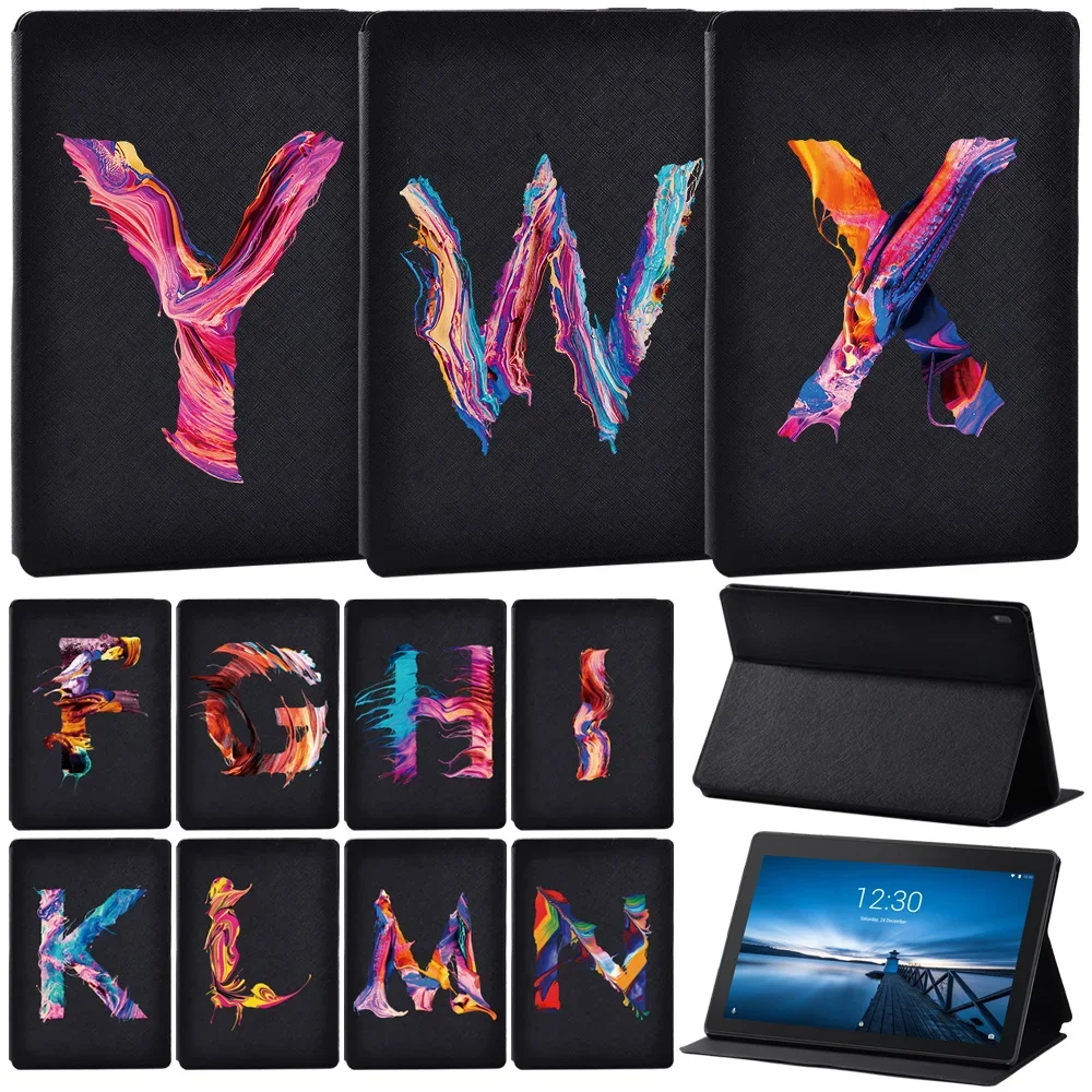 

Tablet Stand Cover Case for Lenovo Tab E10 10.1 Inch/Tab M10 10.1"/Tab M10 FHD Plus 10.3" Initial Letter Series Print Pattern