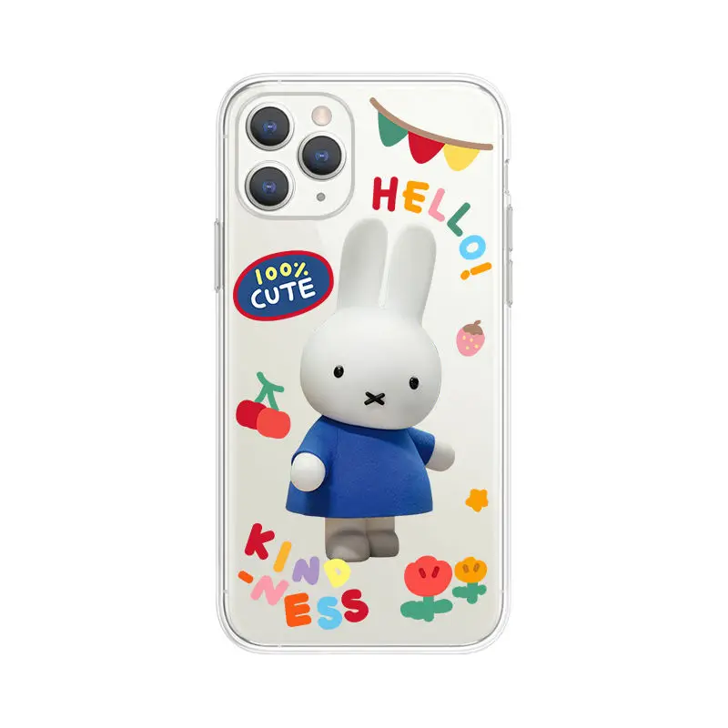 Kawaii MIffy милый дизайн с принтом слеждая 6/7/8/X/XS/11/12/13/14/Pro/Promax телефон рождественские подарки