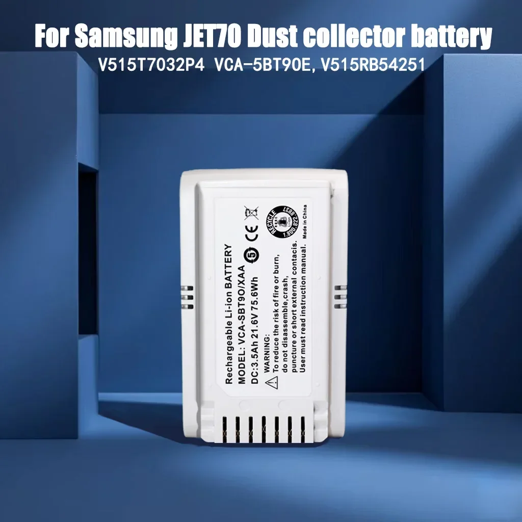 

3500mAh Vacuum Replacement Battery for Samsung Jet70/+, VS15T7032P4, VCA - SBT90EB, VCA - SBT90E Cordless Stick Vacuum Cleaner.