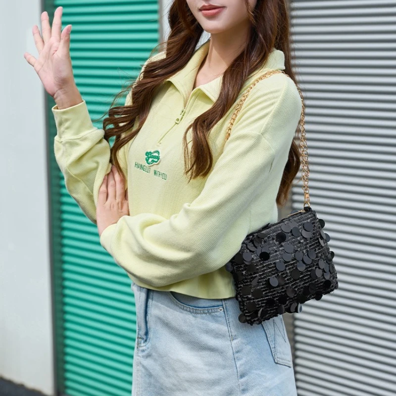 Bolsos cruzados brillantes con - Women Bags Golden reseña y precio