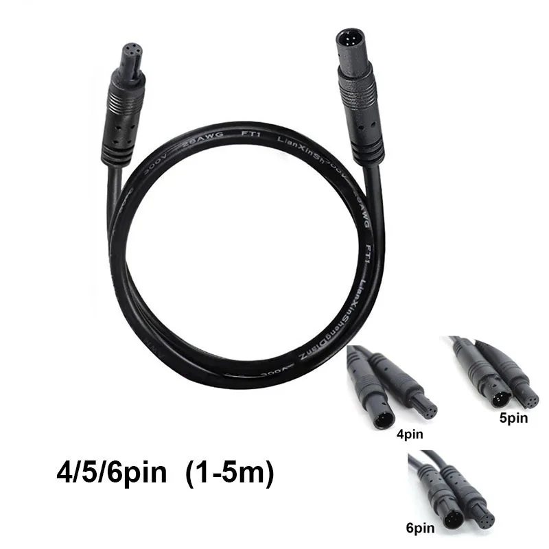 1-5M 4 5 6 pin core Male to Female Cord Car Rear View vehicle DVR Camera Extension connector Cable cord HD Monitor Camera Wire c