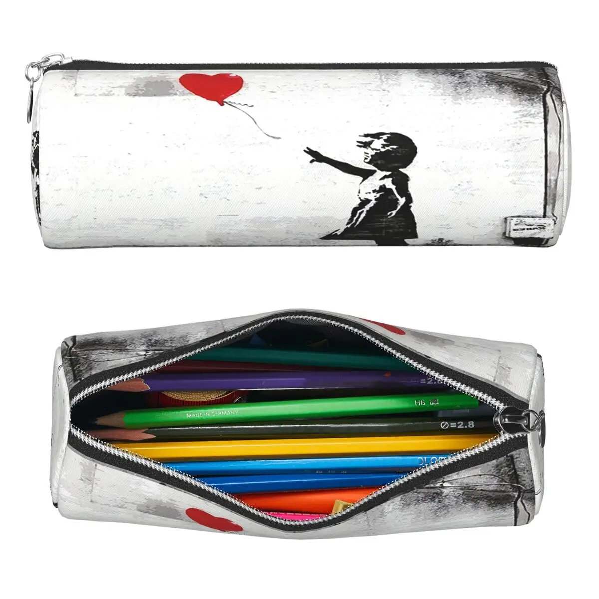 Banksy Street Pop Art Square Pencil Cases Pen Holder Cylinder Pen Box Pencil Bag for Boy Girl Stationery Supplies