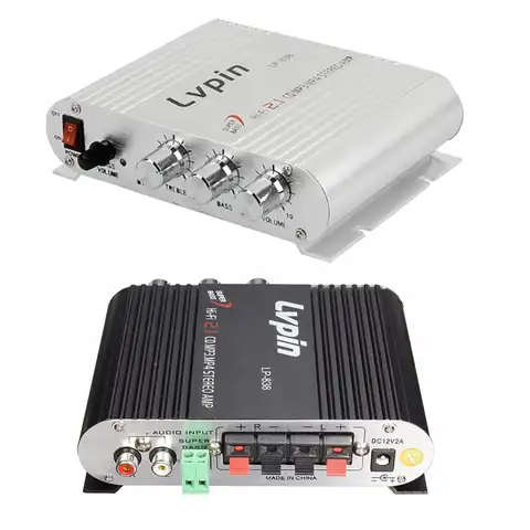 자동차 오디오 증폭기 Lvpin838 서브우퍼 2.1 채널 슈퍼베이스 HiFi 12V CD MP3 MP4 스테레오 라디오 증폭기 HiFi 스테레오 증폭기