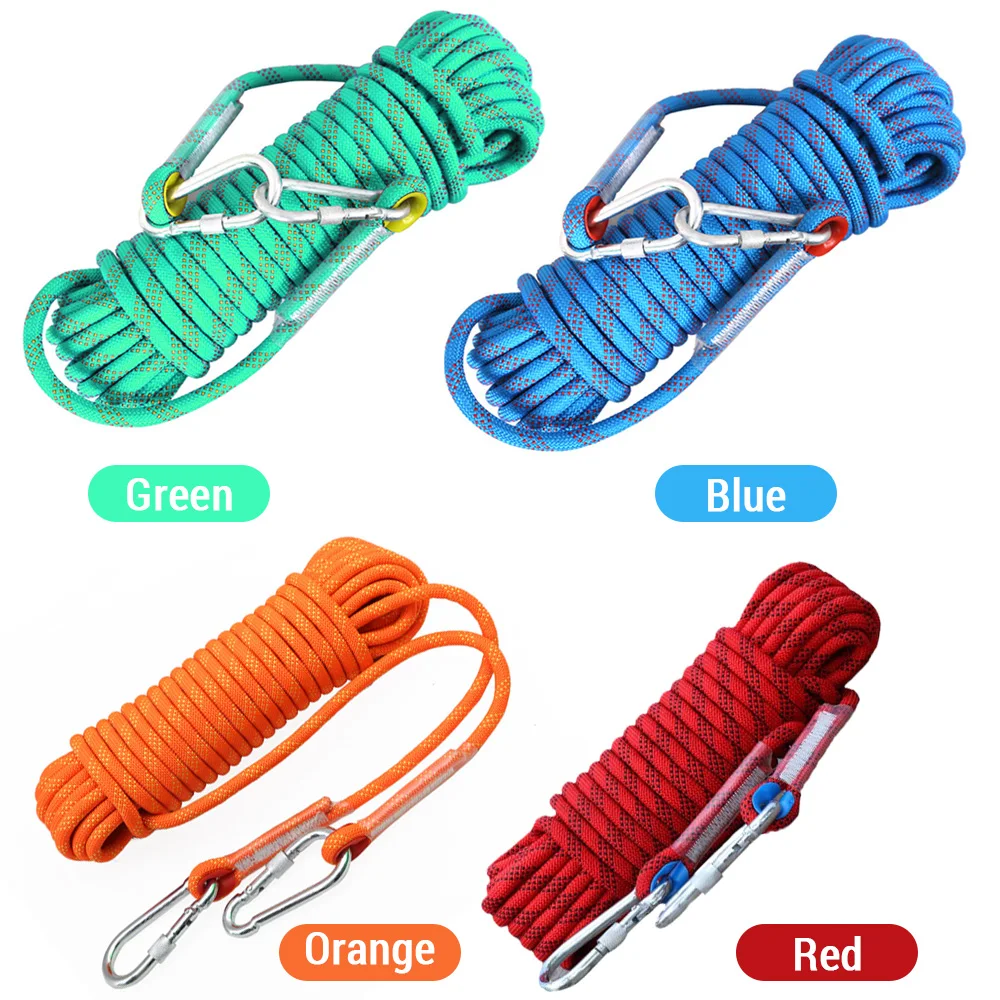 

10mm Climbing Rope for Adults with Double Hook Durable for Rock Climbing Tree Climbing Gym and Outdoor Adventures