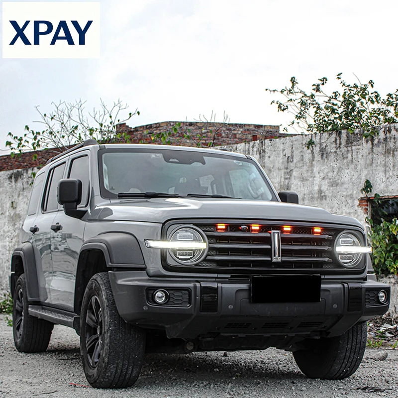 

Car New Suitable for GMW TANK 300 2021-2026 refit special front yellow light Middle Net light golden eye fog light assembly