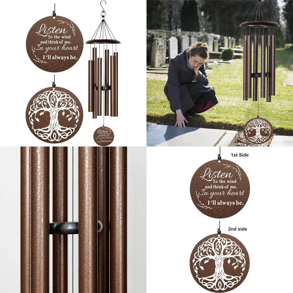 

Memorial Wind Chimes for Loss of Loved Ones, 40-Inch Sympathy Chimes to Honor Deceased Parents or Spouses, Commemorative Gifts f