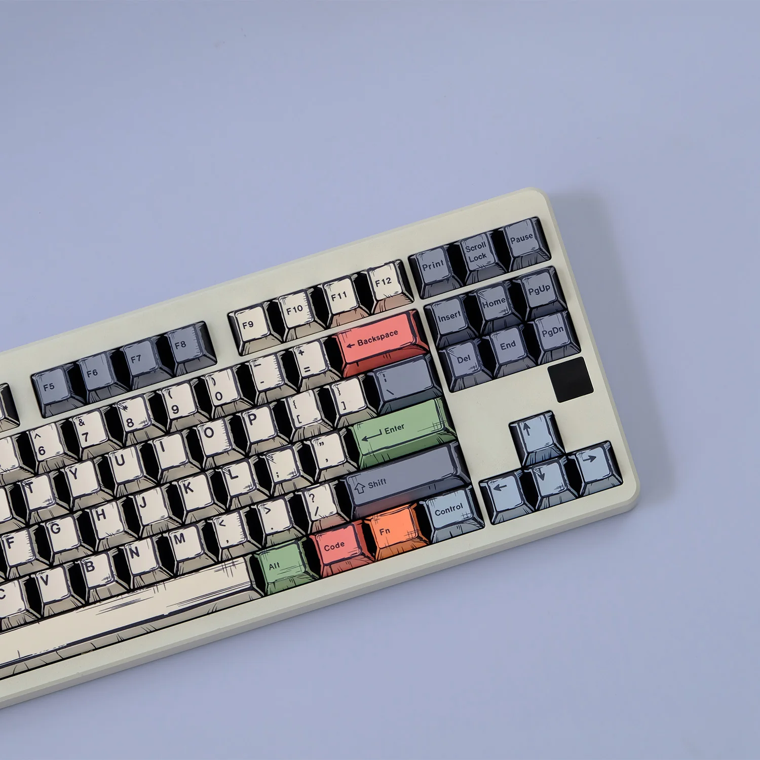 النمط الهزلي GMK قماش كيكابس صبغ الفرعية Keycap الكرز PBT للوحة المفاتيح الميكانيكية 75% لون مفتاح قبعات بساطتها الرجعية مخصص لتقوم بها بنفسك