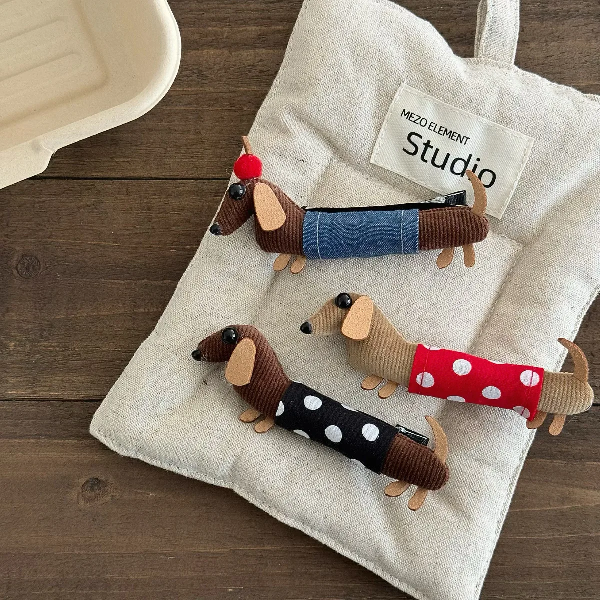 New Girl Small Cute 3d Dachshund Diy Headwear Hair Clip Kid Fun Apple Dog Bang Clip Side Stray Hair Clip Hair Loop Hair Tie