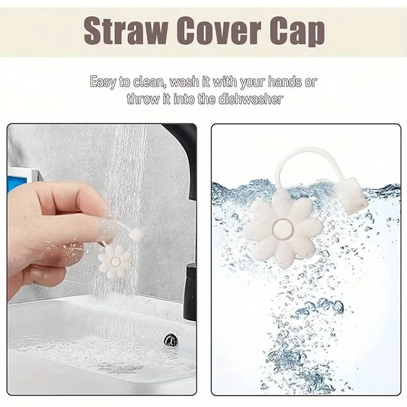 12Pcs Cartoon Silicone Straw Topper Cap, 10mm 0.39in Dust‑Proof Straw Cover With Anti‑Lost Lanyard, Reusable Straw Plug Accessories For 40oz Tumbler Cup, Birthday Holiday Party Gift Supplies, Random Style view 7