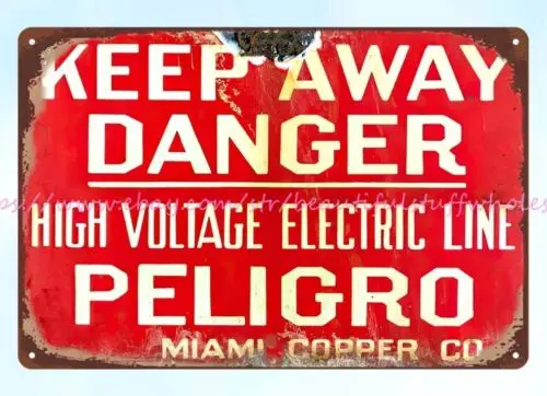 keep away danger Miami Copper Company Mining metal tin sign home decor art