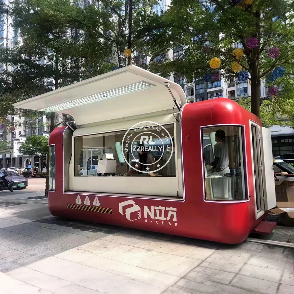 شاحنة طعام متعددة الوظائف مجهزة بالكامل في المطاعم Airstream Street Snack Pizza Kiosk Concession Food Trailer