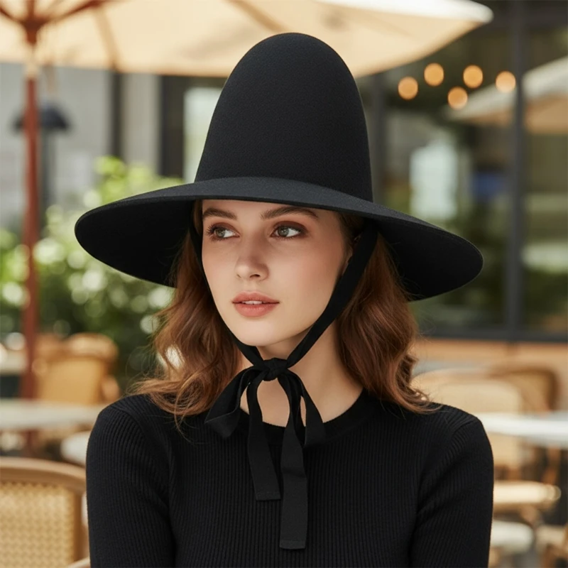 

R1WE Удобный шерстяной цилиндр с приподнятой короной. Осень и Wi-Fi. Универсальность для церемоний. Для повседневных дел и