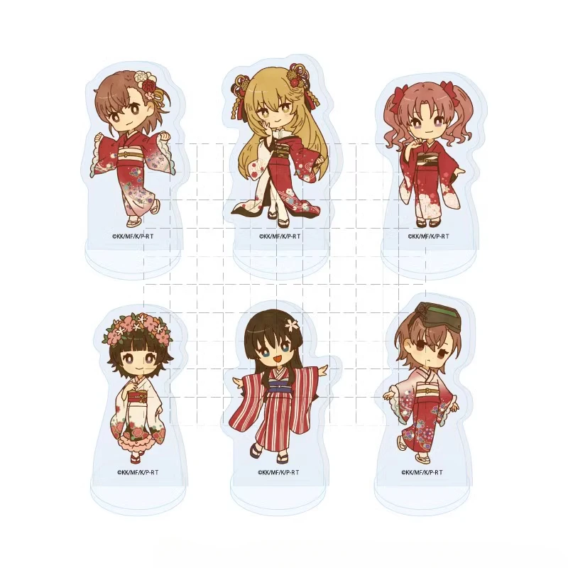 Game Mikoto Misaka Shirai Kuroko Saten Ruiko Acrylic Stands Doll Anime Mini Figure Model Cosplay Toy for Gift