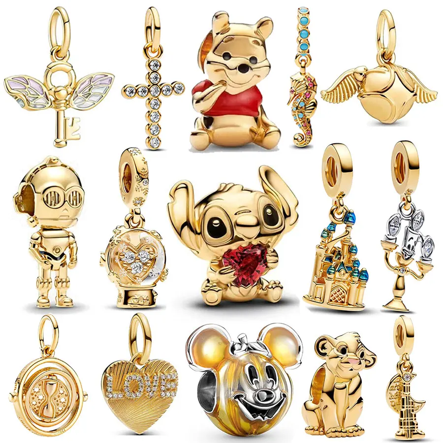 

The bestselling 925 sterling silver Disney Golden Collection pendant beads, perfect for use with original DIY bracelets! A fashi