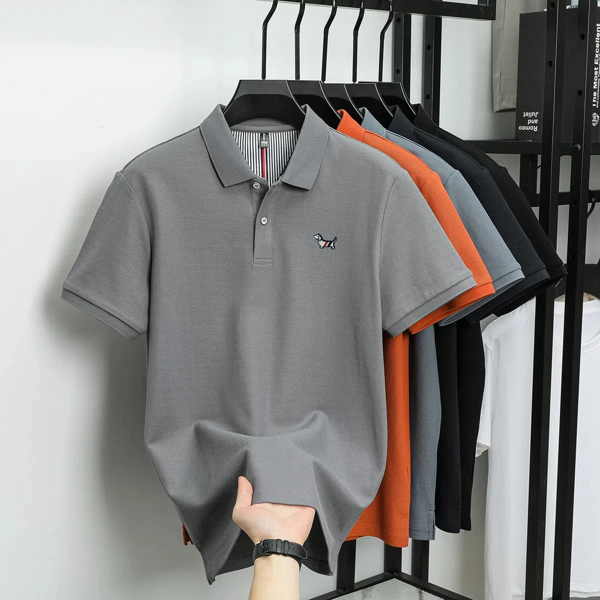 High-end 100% Cotton Short Sleeve Polo Shirt Men's Summer Luxury Brand Breathable Paul T-shirt Exquisite Embroidery Casual Top image 5