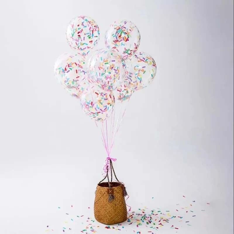 

12 inch long strip throwing birthday party decoration scene decoration, ice cream paper scraps, glitter balloons