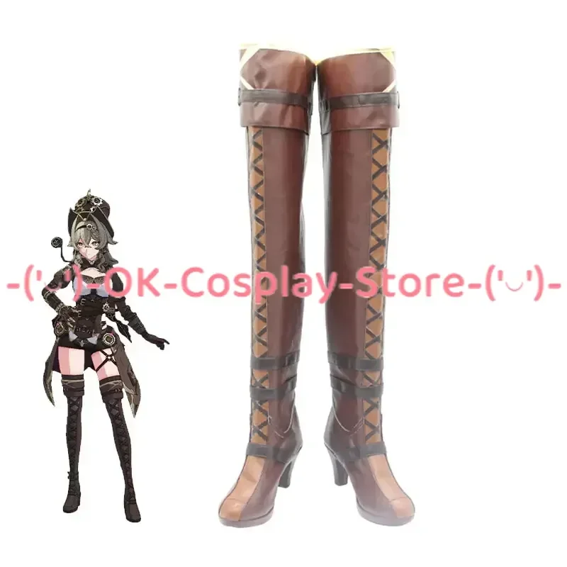 Vinl V Cosplay Shoes Game Honkai Impact 3 puntelli Cosplay scarpe in pelle PU stivali di carnevale di Halloween su misura