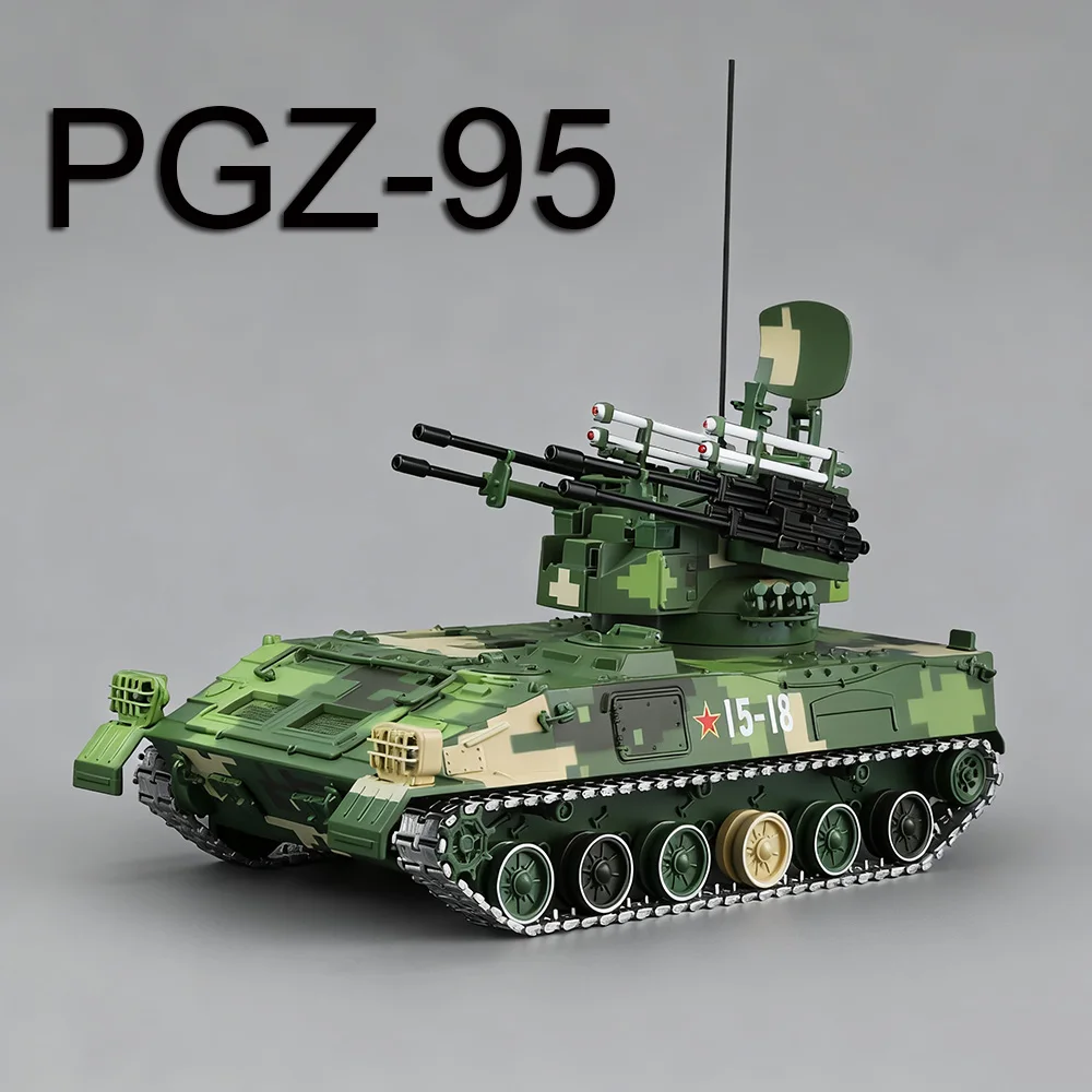 1:28 Alloy Diecast PGZ-95 Tanks Cars Toys Models Wheels Rotate Miniature Vehicles Tailgate Can Opened Tank for Child Adult Gifts