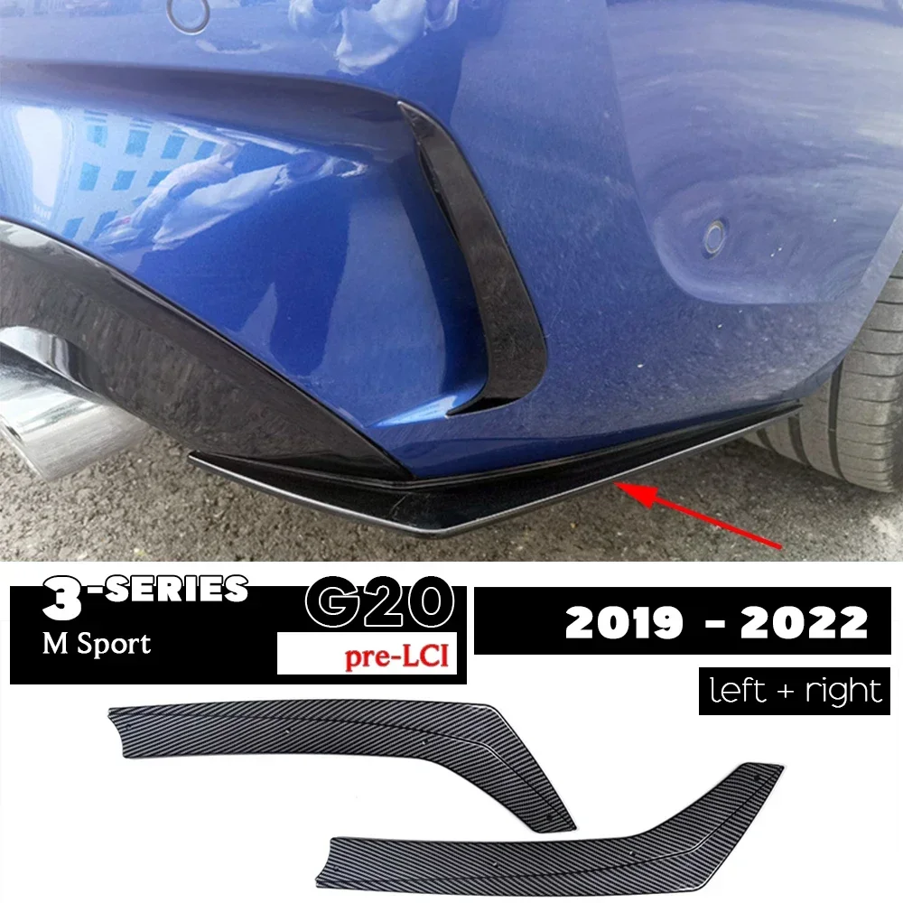 G20 Rear Lower Bumper Add-on MPerfrm Splitter Canard Decal Accessories for BMW 3 Series G20 G21 Pre-facelift 2019 - 2022 M Sport