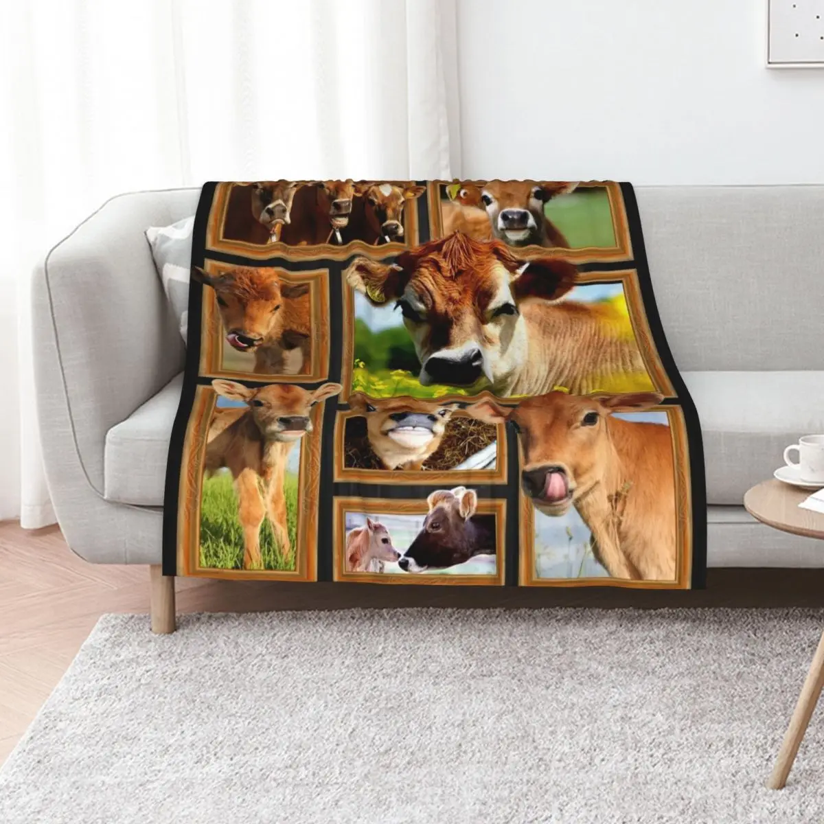 Cute Jersey Cows Farmer Throw Blanket Nap Winter beds Travel For Baby Designers blankets and throws Blankets