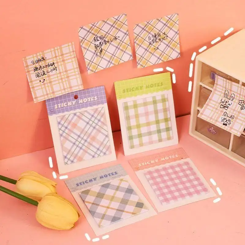 

Kawai Stationery Simple Style Pattern Sticky Note Student Prize Office Portable Easy To Use Small Fresh Lovely Memo Pad Gift