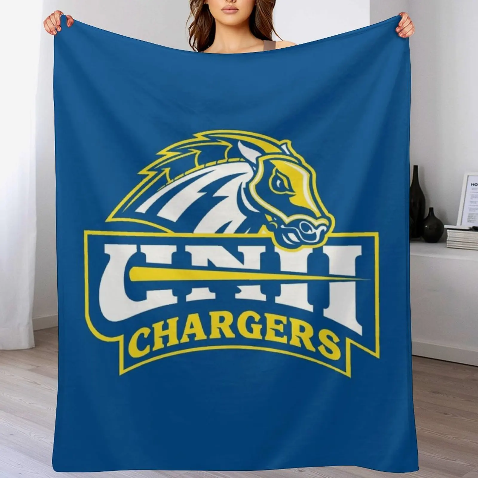 New Haven Chargers Throw Blanket Heavy Flannel bed plaid Blankets