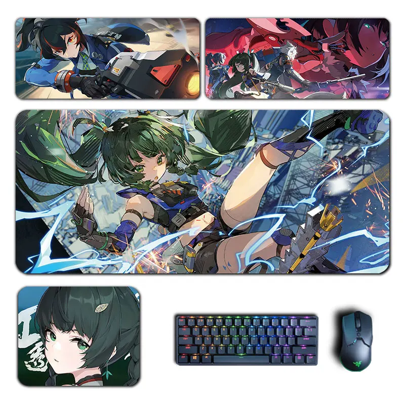 Zhuyuan Qingyi Mouse Pad Zenless Zone Zero Large XXL Mousepad Anime Computer Keyboard Padding Pc Gaming ZZZ Accessories Desk Mat