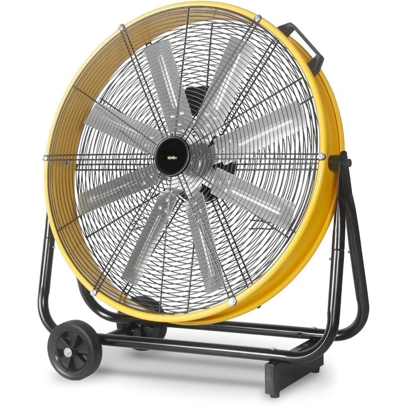 

24 Inch Industrial Floor Fan, 3-Speed High Velocity Shop Fan with 8 Blades, Heavy Duty Drum Fan, 9500 CFM Outdoor Metal