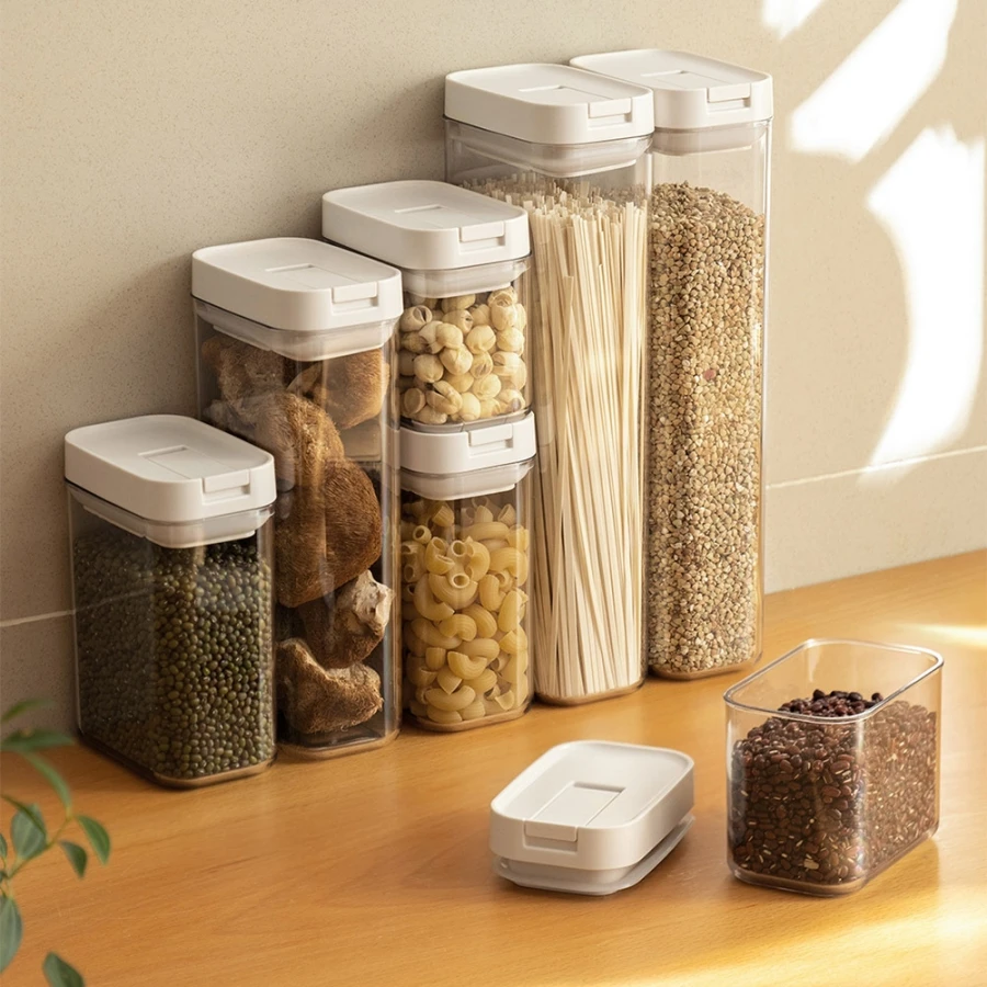 

1PC Sealed Food Storage Box with Lid, Multiple Sizes Food Storage Organiser for Dry Food Cereal Storage