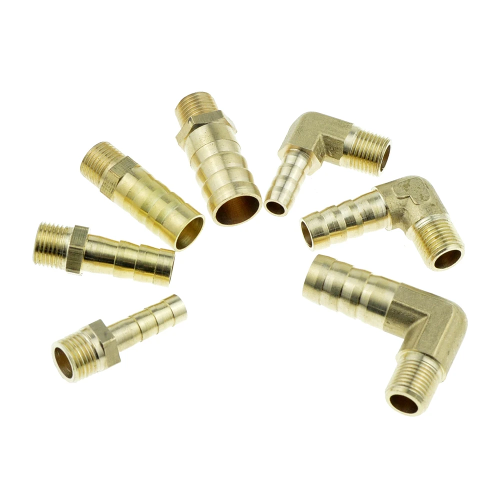 Straight Or Elbow Brass Hose Pipe Fitting 6mm 8mm 10mm 12mm Barb Splicer 1/8\