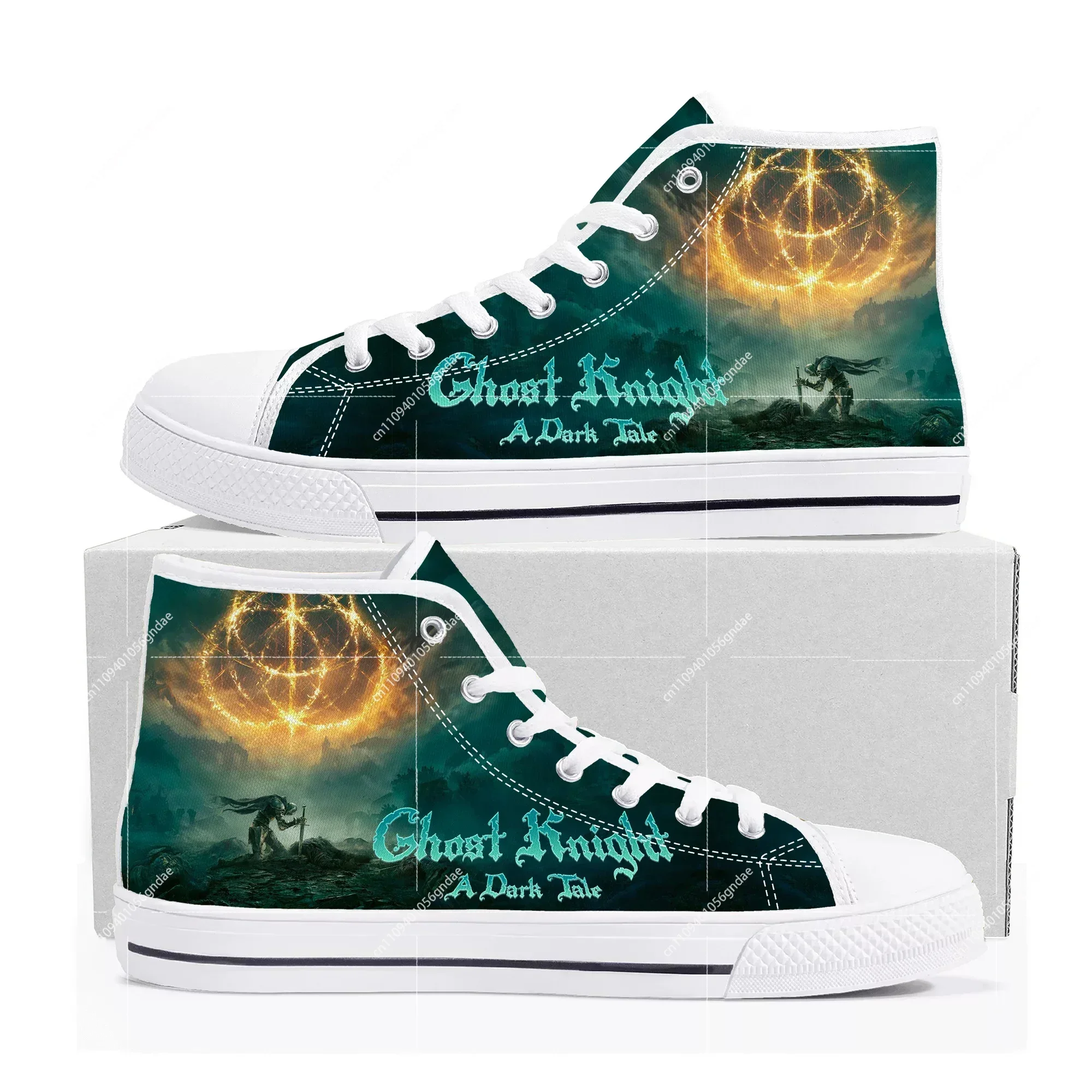 

Hot Anime Cartoon Game Ghost Knight High Top Sneakers Mens Womens Teenager High Quality Canvas Shoes Casual Tailor Made Sneaker