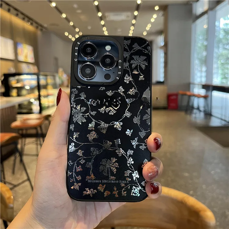 Funda de teléfono con espejo de dibujos animados para iPhone 13, 14, 13, 12, 11, 15 Pro Max, flores estéticas, dura a prueba de golpes para iPhone 7 + 8 + XR XsMax