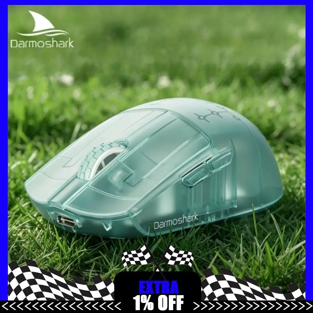 Darmoshark M5V2 Wireless Mouse Tri-mode PAW3950 Dual 8kHz 30000DPI Esports Game Mice 36g Lightweight Finger Grip Gaming Mouse