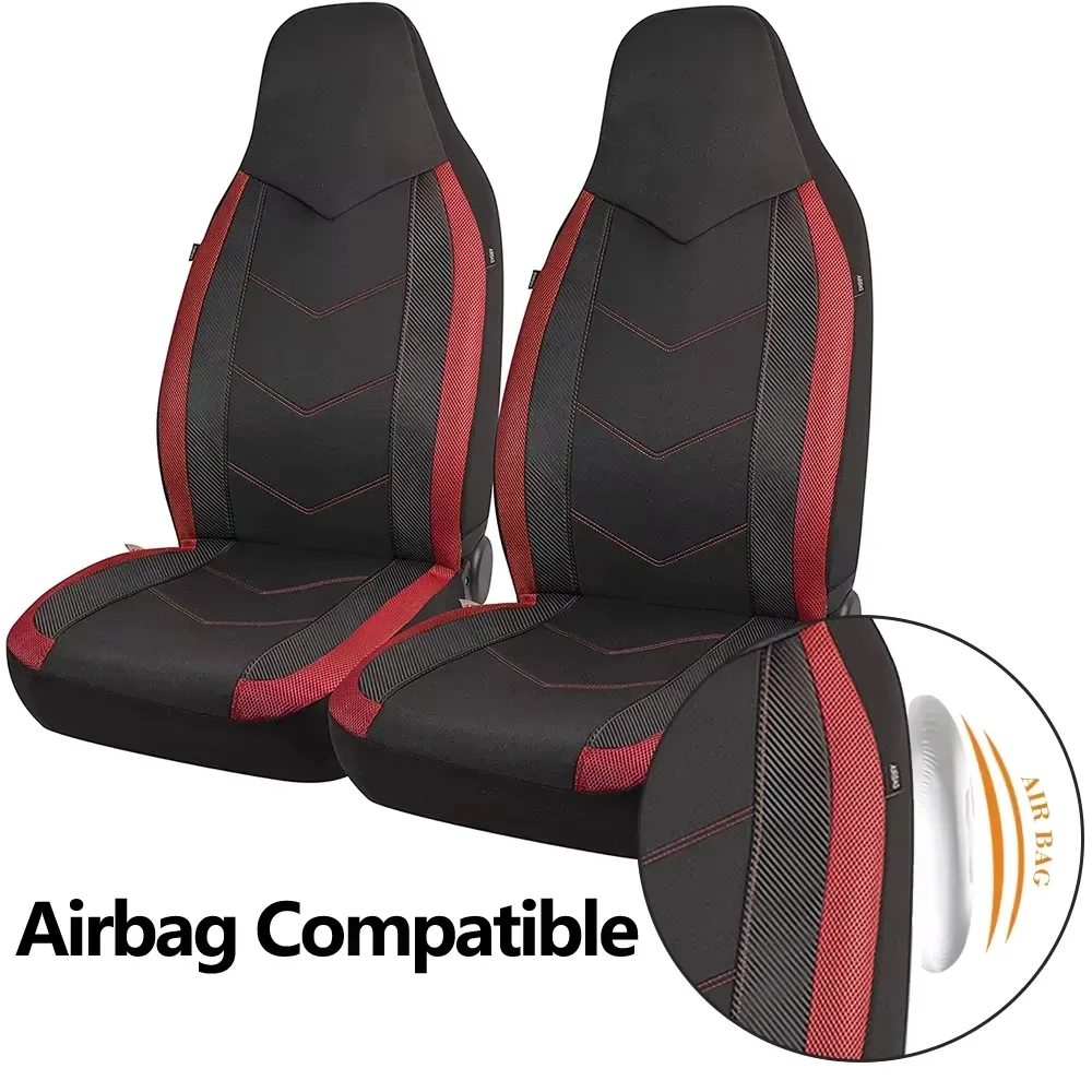 High Back Air Mesh Fabric Car Seat Covers Sporty Design Airbag Compatible Fit For Most Car Suv Truck Van Seat Cushion view 6