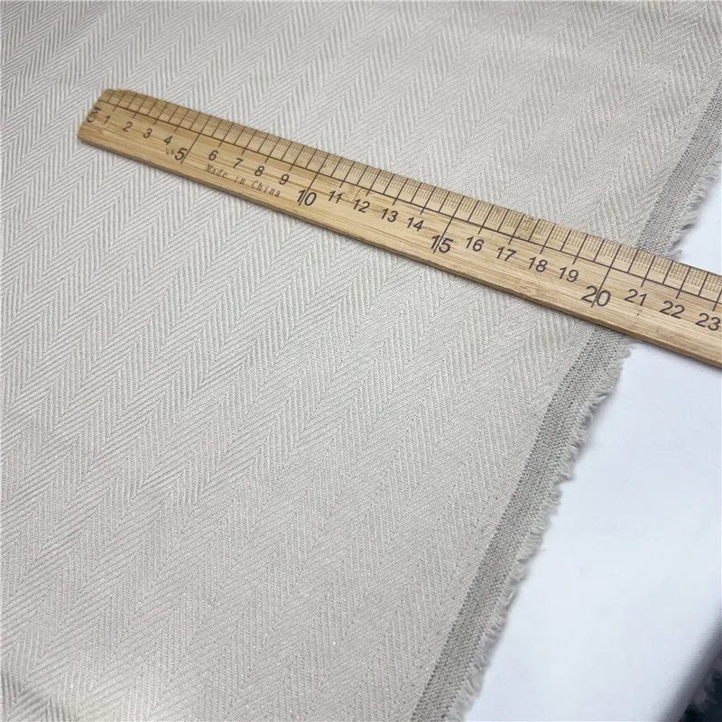 Breathable Fishbone Jacquard Worsted Linen Fabric Heavyweight Rain Dew Hemp Material Spring Business Suits & Tailored Clothing